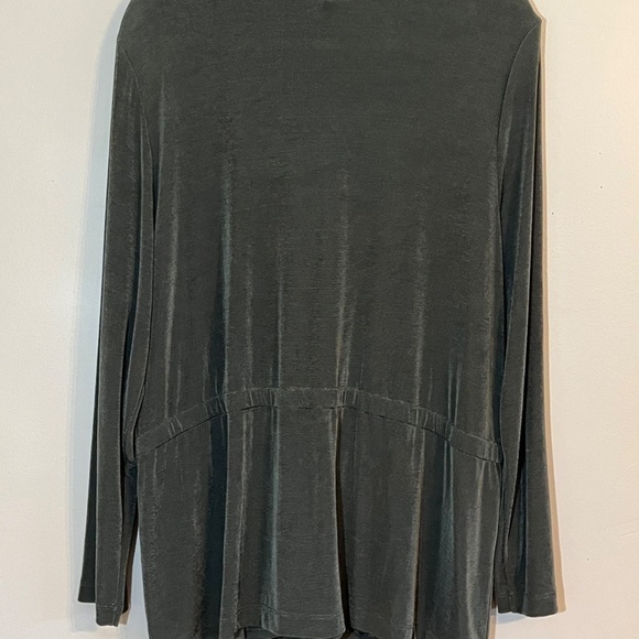 Chicos Liquid Knit Jacket XL Green Resort Military Neutral Minimalist Old Money - Picture 10 of 13